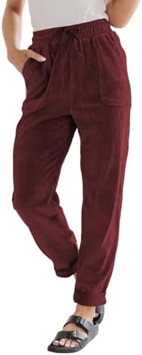 EVALESS Womens Corduroy Pants Straight Leg Fall Teacher Pants | D...