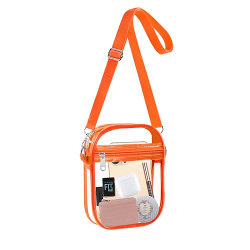 Image of Fibrdoo Clear Crossbody Purse Bag, Clear Bag Stadium Approved with Front Pocket for Concerts Sports Festivals