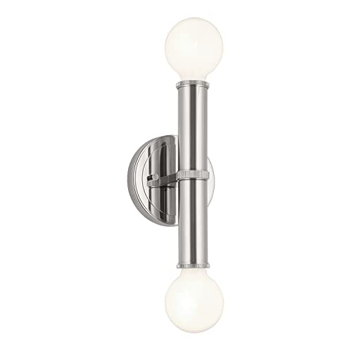 Image of Kichler Torche 9.75 inch 2 Light Wall Sconce in Polished Nickel
