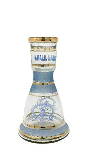 Khalil Maamoon Hookah Vase Best Shisha Base by Tornado (TM) Khalil Mamoon Vase (Small Light Blue Gold)