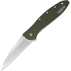 Kershaw Leek, BlackWash Pocket Knife (1660BLKW); 3 Sandvik 14C28N Steel Blade, 410 Stainless Steel Handle, BlackWash Finish, SpeedSafe Assisted Open, Frame and Tip Locks, Reversible Pocketclip; 3 OZ