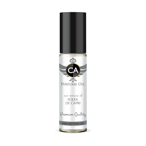 CA Perfume Impression of Soleil De Capri Unisex Fragrance Oil Floral Fruity Scent Long Lasting Perfumes for Women &amp; Men Travel Size TSA Ready Mini Parfum Body Oil Roll-on 0.33 Fl Oz 10ml