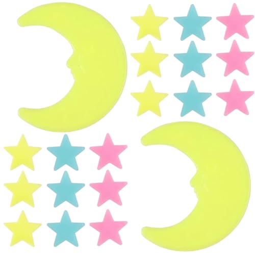 VICASKY 202 adhesivos luminosos de estrellas y luna PVC