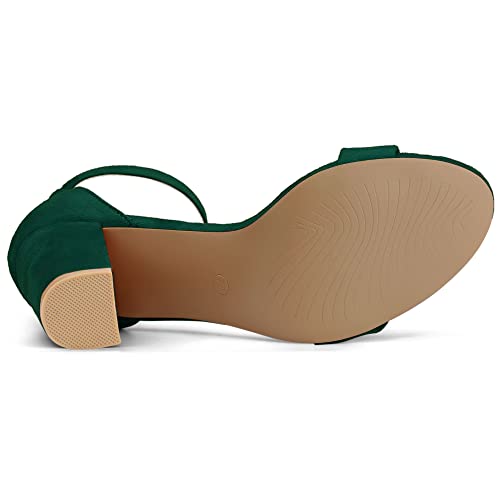 Allegra K Allegra K Woman Open Toe Chunky High Heel Ankle Strap Green Sandals 11 m US