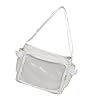 Élégant sac à bandoulière transparent de couleur unie pour les étudiants et les amateurs de mode participant aux activités de club au quotidien, blanc, One Size #4