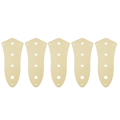 5 Pcs Bass Guitar Control Plate for Jazz Bass Parts 4 Hole Gold Mirror Suace