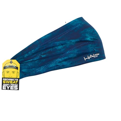 Halo Headband Bandit (Ocean Blue)-4 Inch Wide Pullover Headband for Both Women and Men-Patented Lightweight Moisture Wicking Headband Yoga Crossfit Biking Pickleball