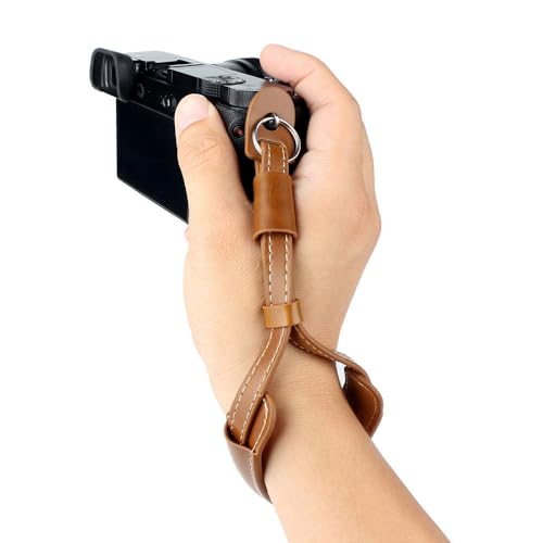 Keabroir Camera Hand Wrist Strap Leather Hand Strap compatible for Fujifilm X-T5 X-T30 X-T20 X-T4 X-T3 X100V X100F Sony A6000 A6100 A6300 A6400 A6500 A6600 A6700 & More Mirrorless cameras -  CHS-M003LEABRW