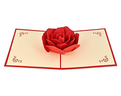 SCSpecial Creative 3D Greeting Card Pop Up Card Valentines Day Card Papercraft - Rose