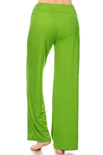 Image of Leggings Depot Women's Wide Leg Drawstring Pajama Pants for Lounge, Sleep | Soft, Breathable Poly-Span, Drawstring Waist, Comfy, Casual, Yoga, Everyday