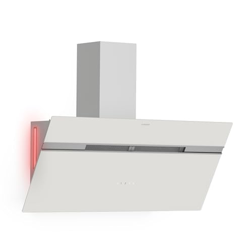 Klarstein Alina Hotte Aspirante - 90 cm Hotte Décorative, 615 m³/h, Classe A, Éclairage LED, 54 dB, Mode Évacuation & Recirculation, Filtres à Charbon...