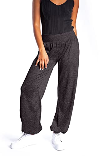 WOMEN'S WEAR U&F FASHIONSTORE U&F Damen Yogahose, Haremshose oder Homewearhose in leichtem, flauschigem und bequemen Material I Gr. S-XXL I Für Frühling, Herbst und Winter |Schwarz Größe: M Cover