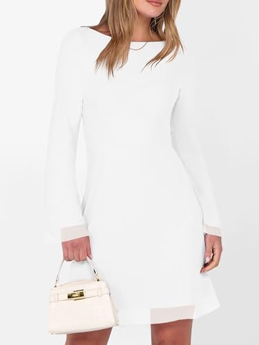 Caracilia Bell Long Sleeve Mini Dresses for Women Boat Neck Mesh 2025 Fall Sexy Date Party Floral Trendy Y2K Short Dress2