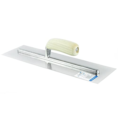 Toolty Stainless Steel Finishing Trowel - 400mm - Wooden Handle - for Brickwork and Plastering - DIY- TLTY-8018 - Image 4