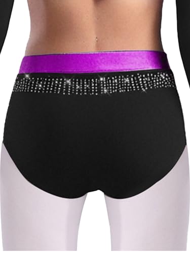 Kids Girls Glittery Rhinestones Briefs High Waist Gymnastics Dance Briefs Panties Underwear Shorts4