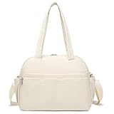 Gym Bag for Women Duffle Bag Water Resistant Travel Bag with Wet Pocket Luggage Bag Carry on Weekender Bags for Travel Camel (White)