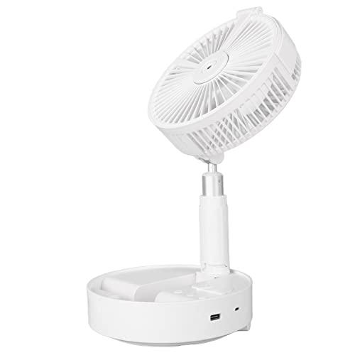 Brrnoo Ventilador de Enfriamiento Plegable de Control Remoto con Luz LED, Ventilador de Piso de Escritorio Plegable 1M Altura de Altura, Batería de 7200 MAh, 4 Velocidades de Viento,