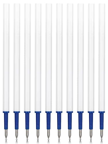 10 Unidades Recambios para Bolígrafos borrables Retráctil KCatsy, Punta de 0,5 mm, Color Azul, Altura 11 cm, Tinta de gel termosensible