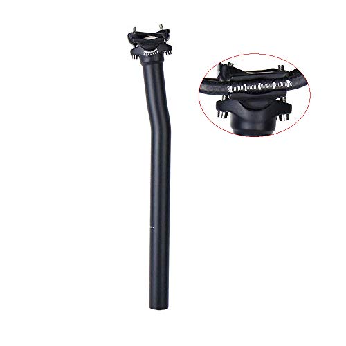 QIKU Fibra de Carbono Bicicleta Tija de sillín Offset 7° Negro Mate (Offset 7°-31.6×350mm)