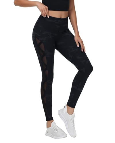 Pantalones de yoga de cintura alta romansong elásticos y cómodos con longitud capri 4