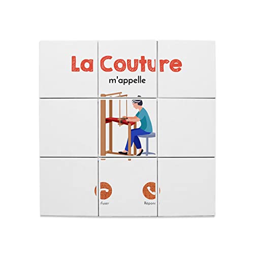 Carreaux céramique décoratif haut de gamme motif couture d'atelier, ensemble d'art mural 9 pièces