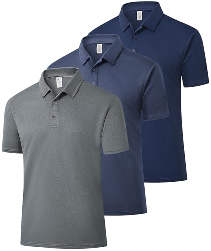 ZITY 3 Pack Mens Polo Shirts Short Sleeve Golf T Shirt Collared Performance Moisture Wicking Casual Workout - image 1