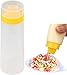 Agatige 10oz Ketchup Squeeze Bottles, 4-hole Plastic Resin Condiment Bottle with Leak Proof Flip Lid for BBQ Sauce Salad Dressing Olive Oil Mustard Mayo (Yellow)