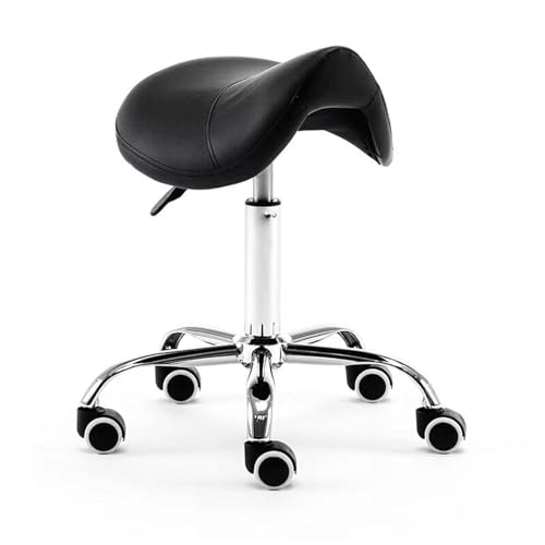 Tabouret de selle hydraulique réglable pour cliniques dentaires, spa, studios de massage avec roulettes