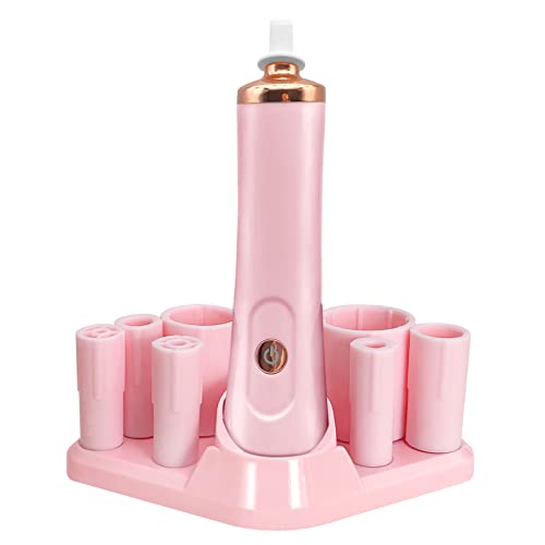 Pink Nail Lacquer Shaker, Nail Polish Mixer, Portable Electric Eyelash Glue Shaker with 2 Connectors and 8 Sizes of Caliber Liquid Evenly Mixer for Eyelash Extension Lash Glue Ink