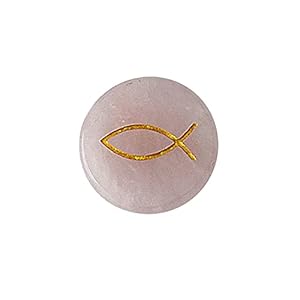 Vis met de hand flatterend rond rozenkwarts vis ca. 3 cm