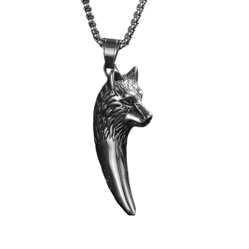 Collier homme loup rétro pour affirmer son style sans faux pas