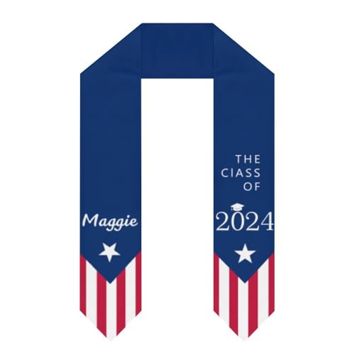 Enjoyyjl Custom Country Flag Stole Class of 2025, Honor Personalized National Society Honor Sash Class 2025 with Name, Colleage, Text, Intresting Graduation Gift for Friend, Girlfriend, Boyfriend