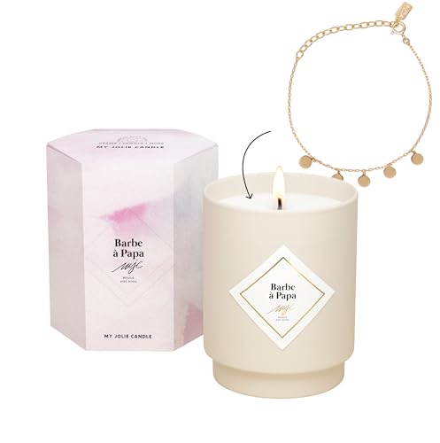 My Jolie Candle – Vela perfumada con barba a papá – Pulsera sorpresa dorada de acero inoxidable – Regalo para mujer mamá para el día de la madre, cumpleaños, Navidad – Cera vegetal