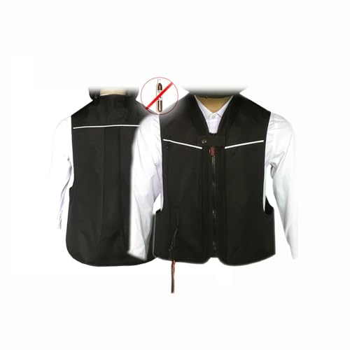 Chaquetas Protectoras Para Moto Para Todas Las Estaciones Chaleco Con Airbag Para Motocicleta 0.15S Disparador De Airbag Del Cuerpo Del Airbag(Black,M)