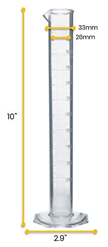 Miniatura 2 de EISCO Cilindro graduado, 3.4 fl oz - Tolerancia Clase B - Base octogonal - Plástico TPX - Calidad industrial, lavable en autoclave