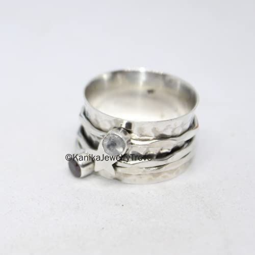 Kanika Jewelry Trove 925 Sterling Silver Amethyst, Moonstone Handmade Stacking Ring For Women & Girl #TOP2