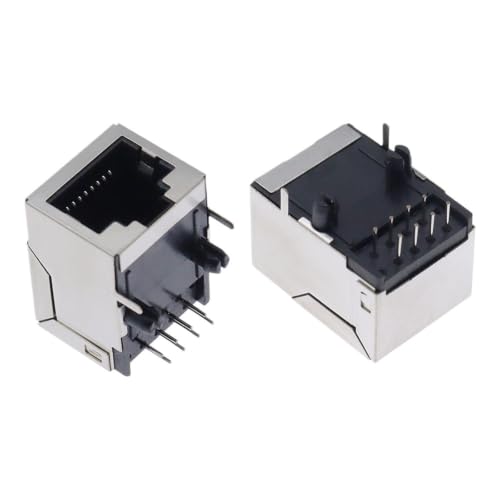 Conector hembra RJ45 8P8C de metal en ángulo recto e interfaz de red de 21 mm 5