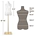 SHAREWIN Female Mannequin Torso Plus Size Women Dress Forms for Sewing Manicanequin Body High Stability Gold Metal Stand for Clothing Dress Jewelry Display Adjustable Height Size 10-12