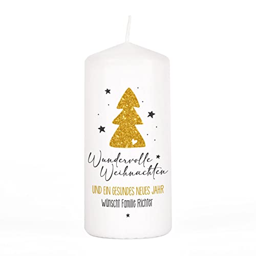 Herz & Heim® Festliche Stumpenkerze zu Weihnachten oder für den...