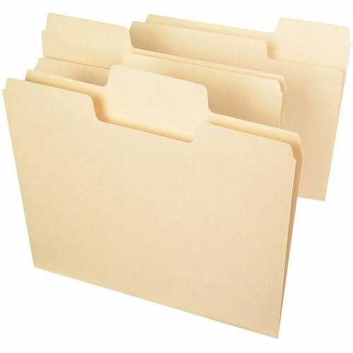 Smead SuperTab File Folder, Oversized 1/3-Cut Tab, Letter Size, Manila, 100 Per Box (10301)