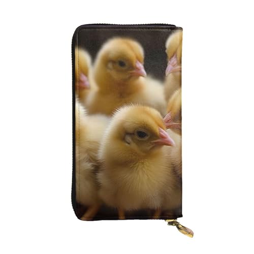 Portefeuille long en cuir véritable finitions petits poulets pour femme chic
