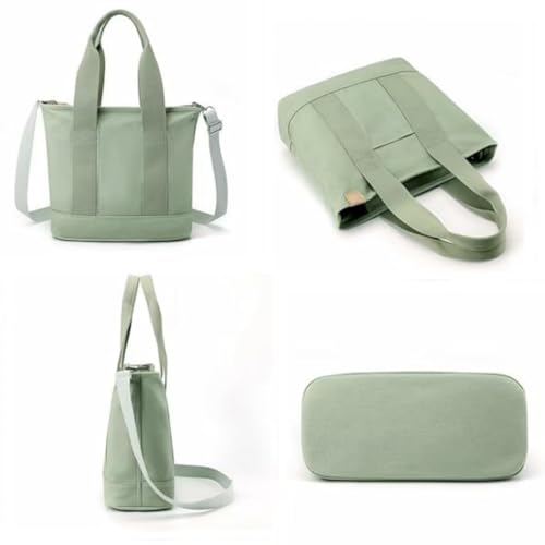 Image of Small Tote Bag with Zipper, 2024 Canvas Multi-Pocket Crossbody Bag Shoulder Bag Satchel Hobo Bag Messenger Bag