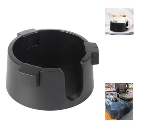 Horizontal Magnetic Cup Holder Mount, Adjustable Anti-Spill Holder for Tractor, Lawn Mower, Forklift, Treadmill and Other Iron Items, Fits Mugs, Cans, Glass Bottles, and Thermoses (Black)