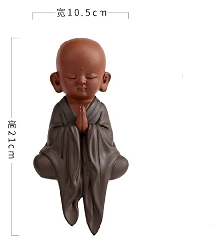 Petit moine zen mignon en zisha, cadeau idéal pour table basse - 4