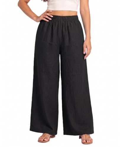 Image of Plaazo Women's Cotton Palazzo | Wide Leg Palazzo for Women | Soft Breathable High Waist Bottom Wear | Comfortable Casual, Office, Travel for Women