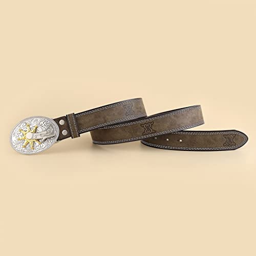 Vintage Western Belt Engraved Flower Buckle Belt Cowboy Belts For Men Western With Big Buckle Jeans Belt Leather Belt3