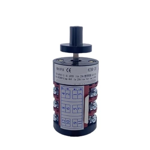 Interruptor rotativo cam HZ8B-20/5/3 con 3 capas y 4 posiciones para control eléctrico de 20A