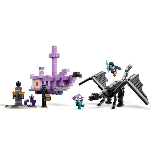 LEGO Kids Minecraft The Ender Dragon & the End Ship Character Building Set,Interactive Toy with Boat,Dragon & 3 Figures,Including An Enderman,Creative Gamer Gift for Kids from 8 Years,21264,657 Pcs