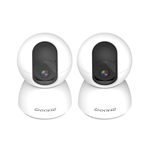 CiKiKWXO 2Stück - 2.4/5GHz Wi-Fi 6 Überwachungskamera Innen WLAN – 2K (3MP) Sicherheitskamera mit Schwenk & Neige, Bewegungserkennung, Nachtsicht, Zwei-Wege-Audio, Alexa/Google Assistant​