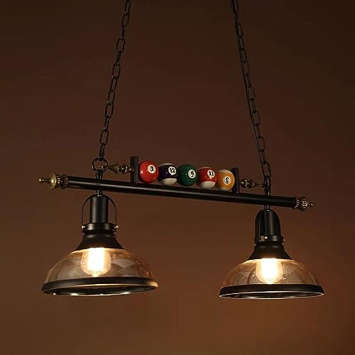 Lustre table de billard en verre pour une ambiance salon et salle de jeux